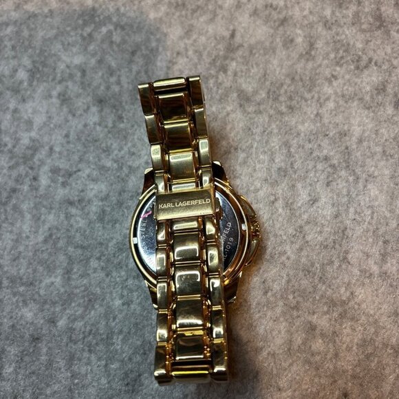 ✨ NWOT - Karl Lagerfeld Karl7 Yellow Gold-Tone 44mm Men’s Watch (Model KL1019) ✨ - Picture 11 of 12